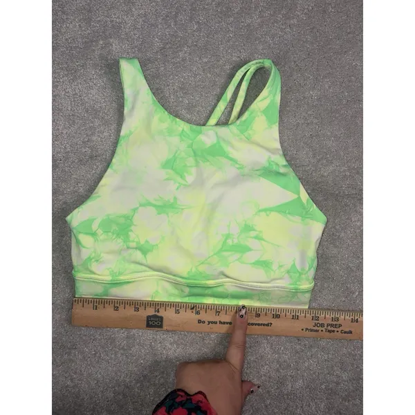 Lululemon Energy Bra High Neck Long Line Shibori Green Tie Dye Medium Support 4 - Image 5