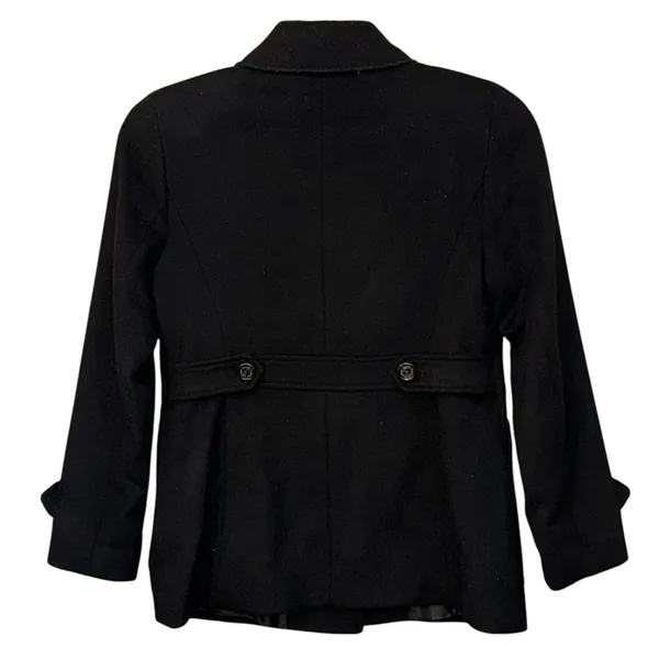 Lauren Ralph‎ Lauren Black Pea Coat Blazer Wool Blend Winter 4P - Image 3