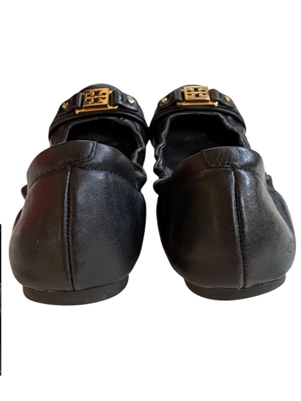 Tory Burch Leather Ambrose Ballet Flats Black Size 7 - Image 5