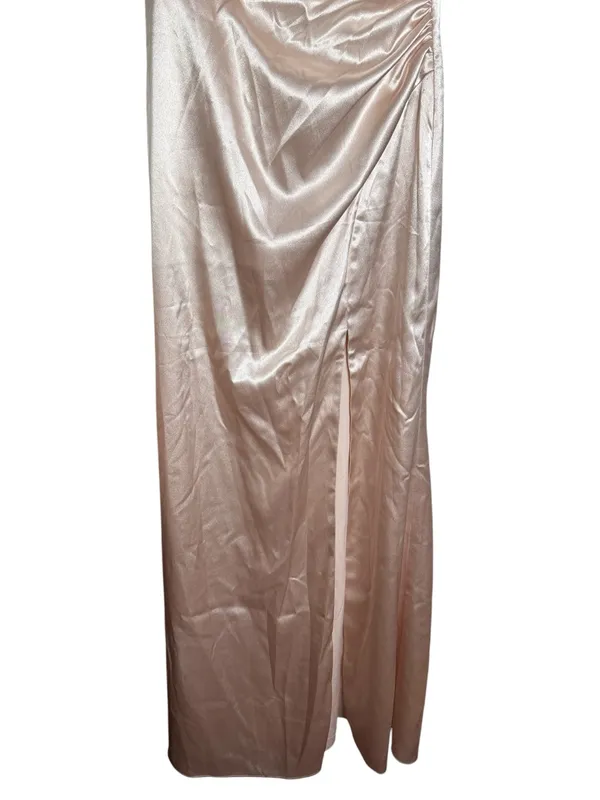Birdy Grey Bridesmaid Catherine Shiny Strapped Maxi Dress in Champagne size S - Image 9