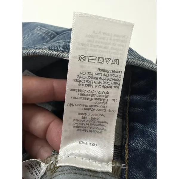Madewell The '90s Straight Crop Jean Concho Wash‎ Size 33 Minimalist Casual - Image 6