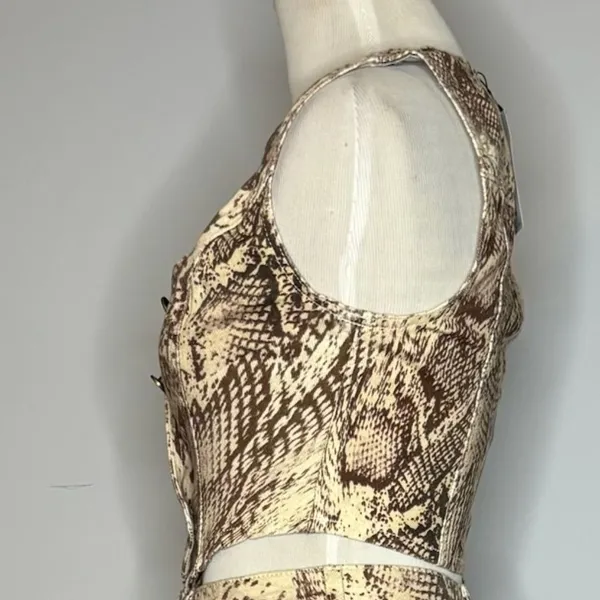 Nasty Gal- Denim Snake Print Waistcoat - Image 5