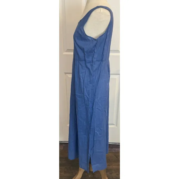 Vtg April Cornell Maxi Dress Sz Small Cornflower‎ Blue Prairie Cottagecore Fairy - Image 4
