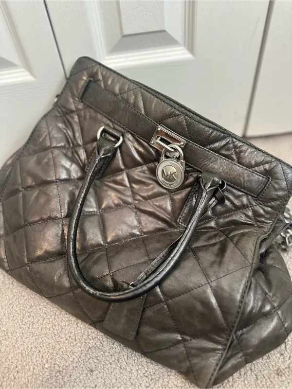 Michael Kors Quilted Leather Satchel in Dark Gray - Image 7