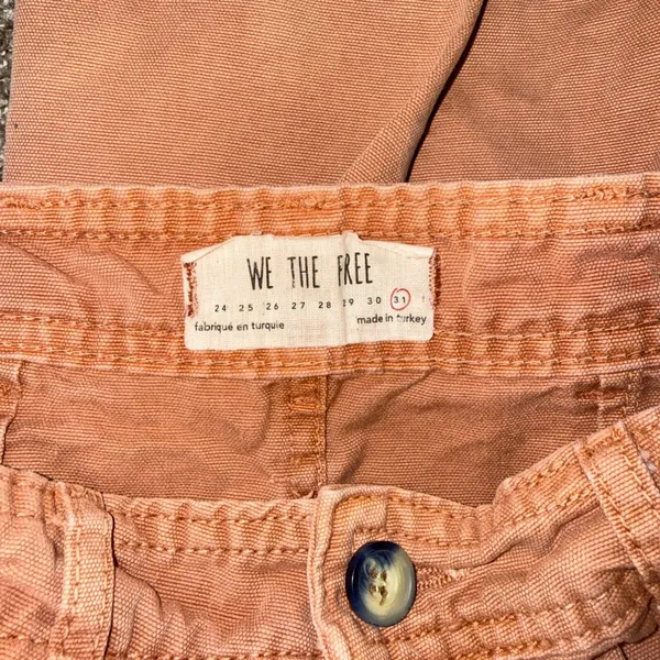 We The Free Wide Leg Pants Womens 31 Terracotta Excellent Cotton Canvas Crop - Image 4