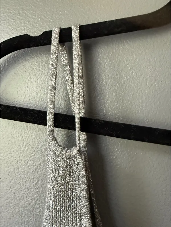Ralph Lauren Silver Metallic Knit Tank  Medium - Image 7