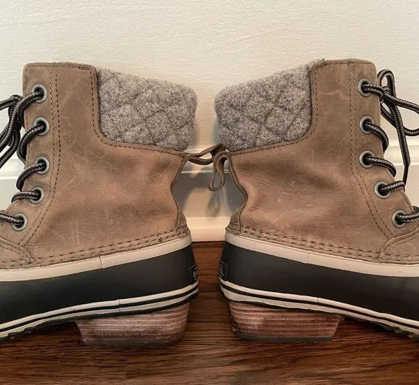 Sorel Slimpack ll Lace Boot Sz 7.5 Leather Winter Duck Boot Lace Up - Image 15