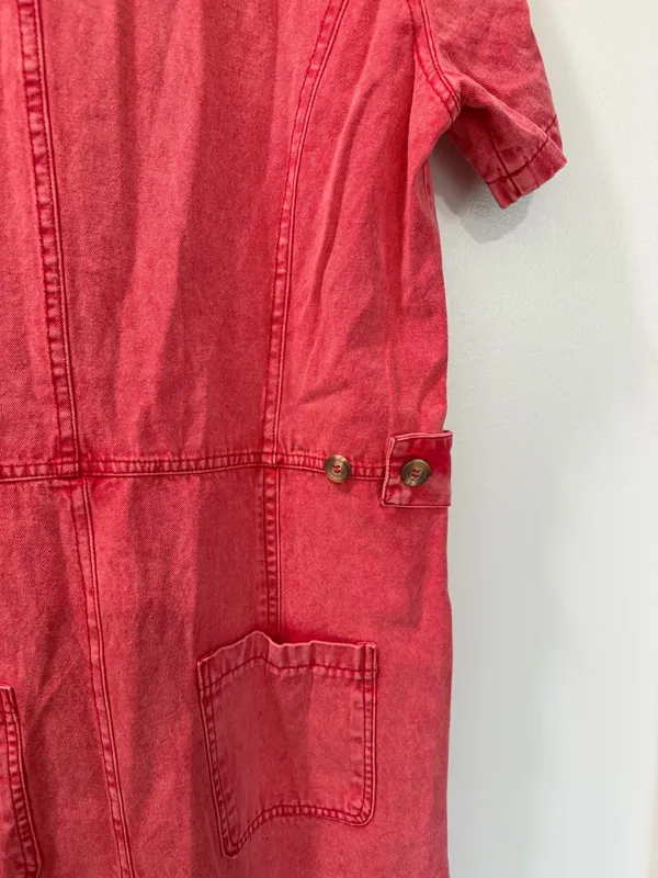NWT Washed Pink Short Sleeve Utility Romper - Image 8