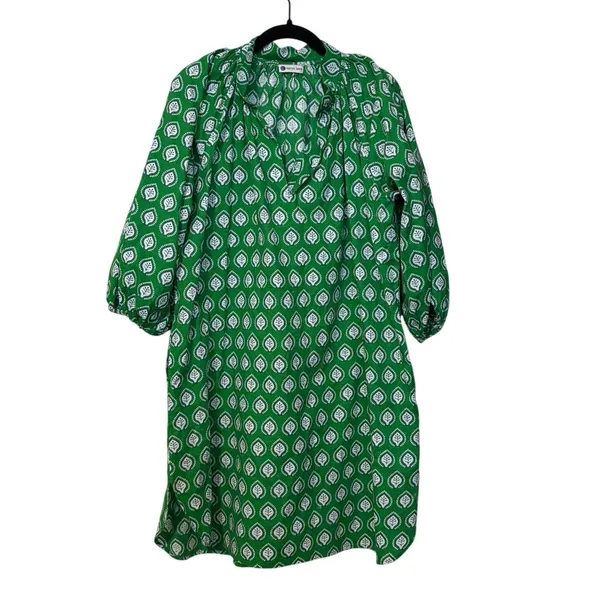 Caryn Lawn 100% Cotton Green Floral Pippi Leaf Mini Dress Size One Size - Image 2