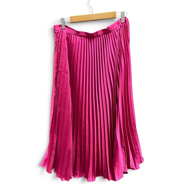 Lucy Paris Pleated Midi Skirt L Accordion Dopamine Dressing Hot pink Magenta - Image 5