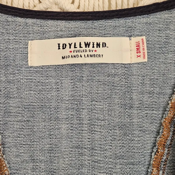 Idyllwind Miranda Lambert Denim Corset Vest Medium Wash Blue XS Button Front - Image 6