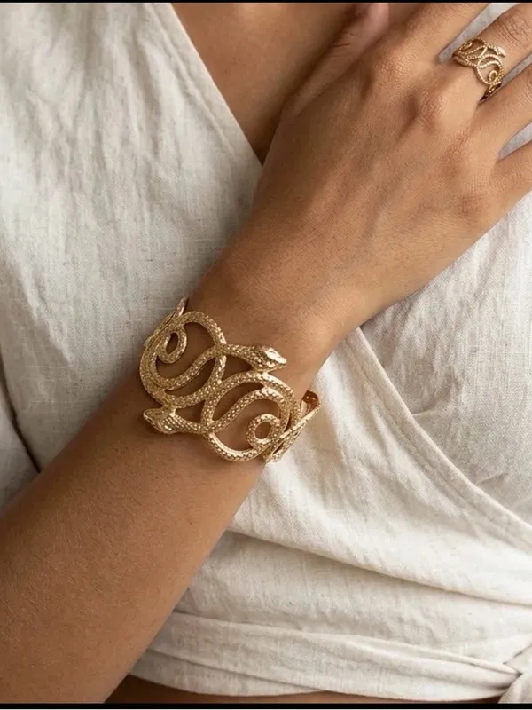 European & American Gold Plated snake bangle bracelet womens jewelry - Image 2