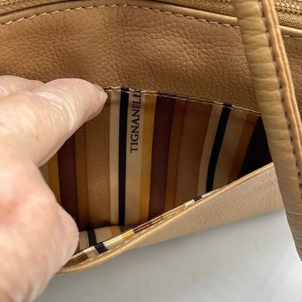 Tignanello tan leather crossbody. 21” handle drop. Tan - Image 3
