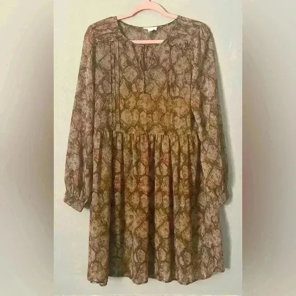 Sandy & Sid Snake Print Long Sleeve Women's Dress (448) - Image 2