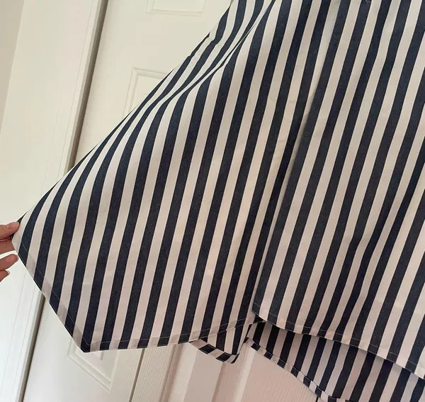 Maeve Anthropologie Pinstripe Midi Skirt Asymmetrical Belted Sz 4 - Image 6