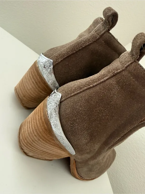 Jeffrey Campbell Cromwell Cut Out Western Taupe Brown Suede Ankle Boot 7.5 - Image 11