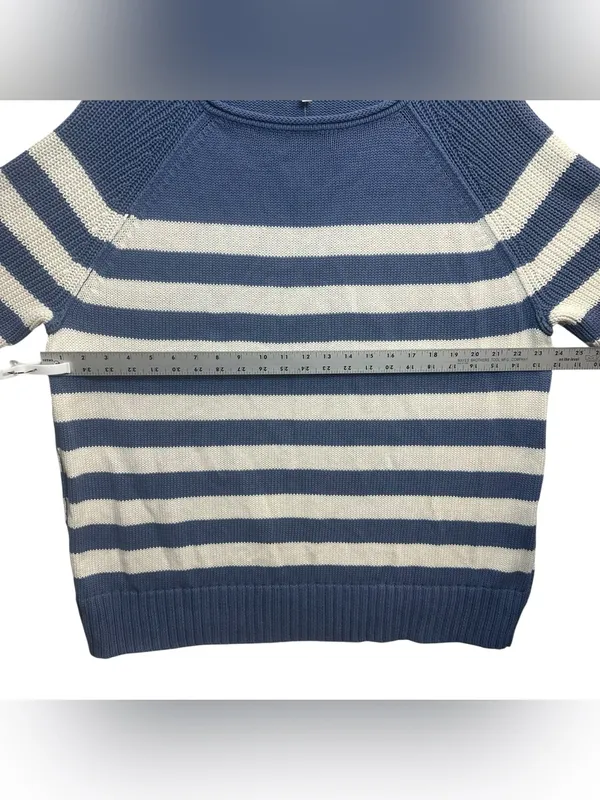 Aerie Women’s M Blue White Striped Knit Sweater Coastal Nautical NWT - Image 5