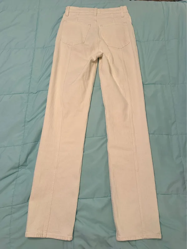 Abercrombie Ultra High Rise 90s Straight Jean Cream 25 Long - Image 5