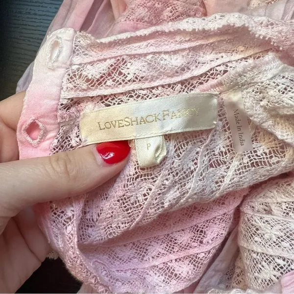 LoveShackFancy Viola Mini Dress Island Pink‎ Hand Tie Dye P - Image 14