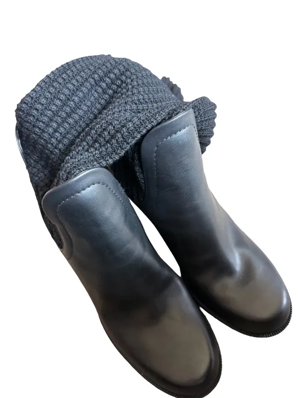Gucci Aspen Wool Babylon Black Wool Knit Over the Knee Wedge Size 9.5 Women's - Image 9