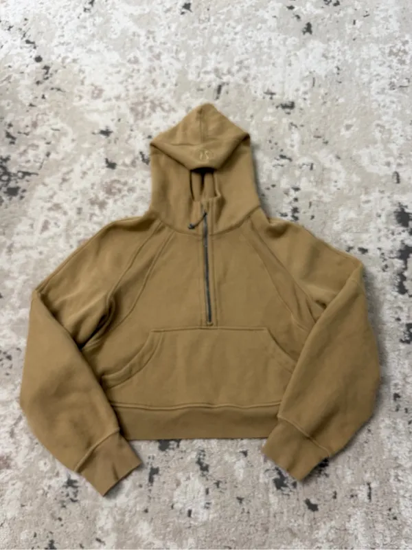 lululemon athletica Scuba Oversized Half-Zip Hoodie Size XS/S - Filbert Tan - Image 3