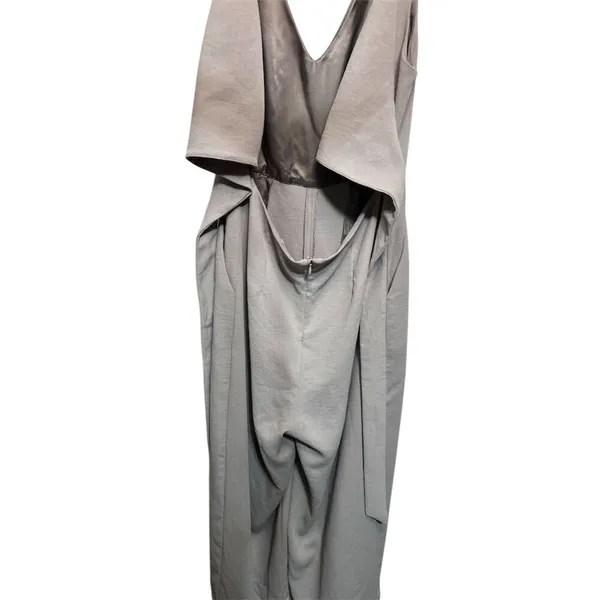 Wilfred Women's Sleeveless Jumpsuit Size 8 Gray V-Neck Waist Tie Casual - Image 6