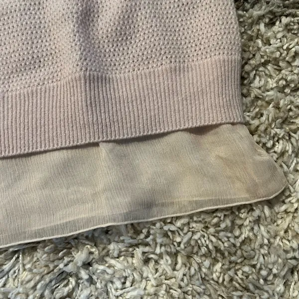 NWT VINCE Cashmere Wool Chiffon Trim Sleeveless Sweater - Image 3