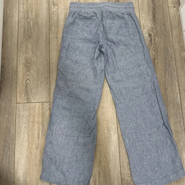 ATHLETA Cabo 100% Linen Wide Leg Pant Women Size 4 Tall Zip Pockets Drawstring - Image 11