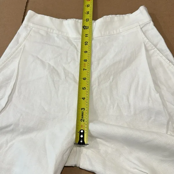NWT Madewell Pull-On Straight Crop Pants NR174 White Linen Cotton‎ Blend Size 2 - Image 12