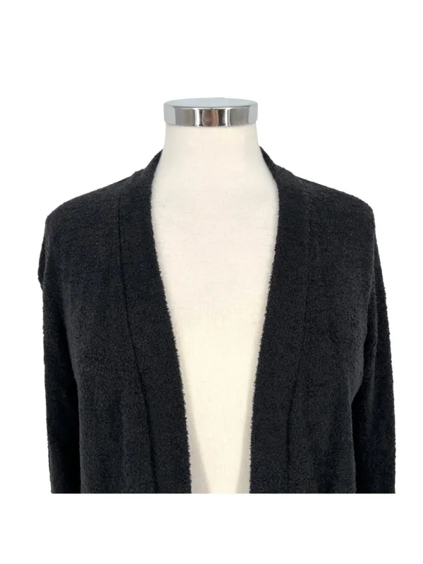 Barefoot Dreams Cozychic Lite Knit Open Front Cardigan Charcoal Black Size Small - Image 3