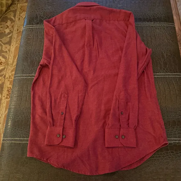 Izod Mens M Shirt Sundried Tomato Red Herribone Flannel Stratton Soft Touch - Image 7