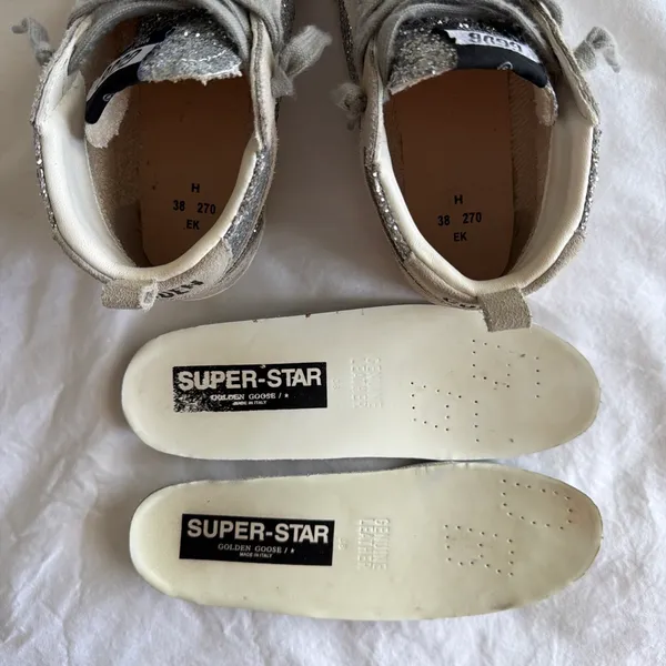 Golden Goose Mid-Star Glitter Sneakers Silver - Image 6
