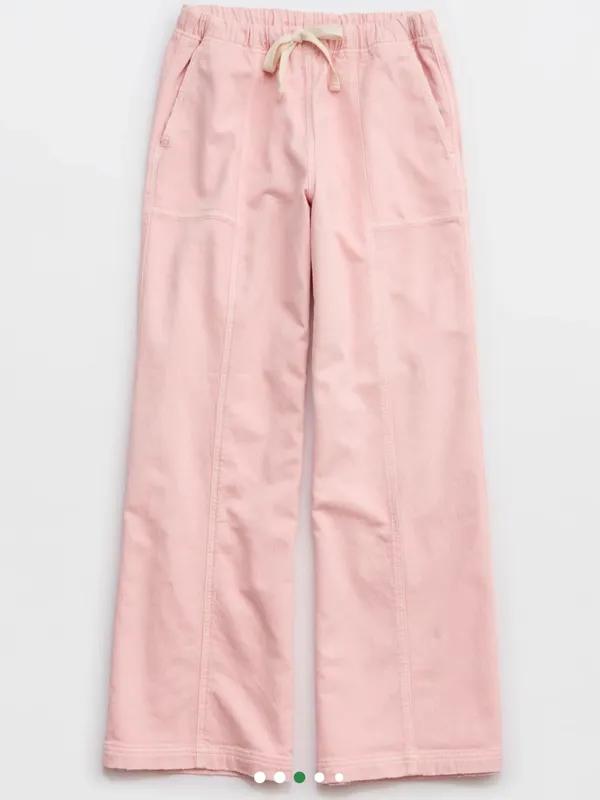 Aerie Me-Day Tie Waist Pants in Tender Heart Pink Size M - Image 2