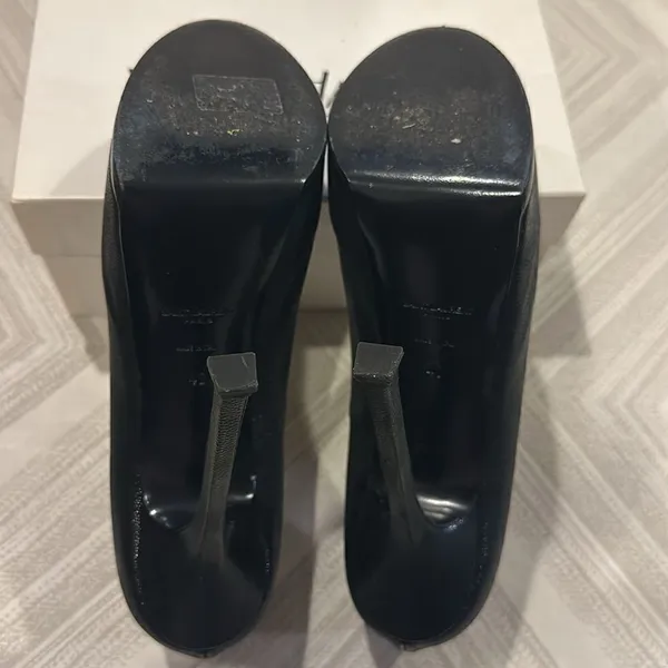 Yves Saint Laurent Women’s Black Leather Tribtoo Platform Pumps - 105 Size EU40 - Image 6