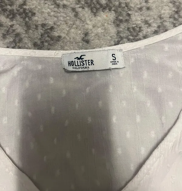 Hollister White  Ruffle Longsleeve Top - Image 2