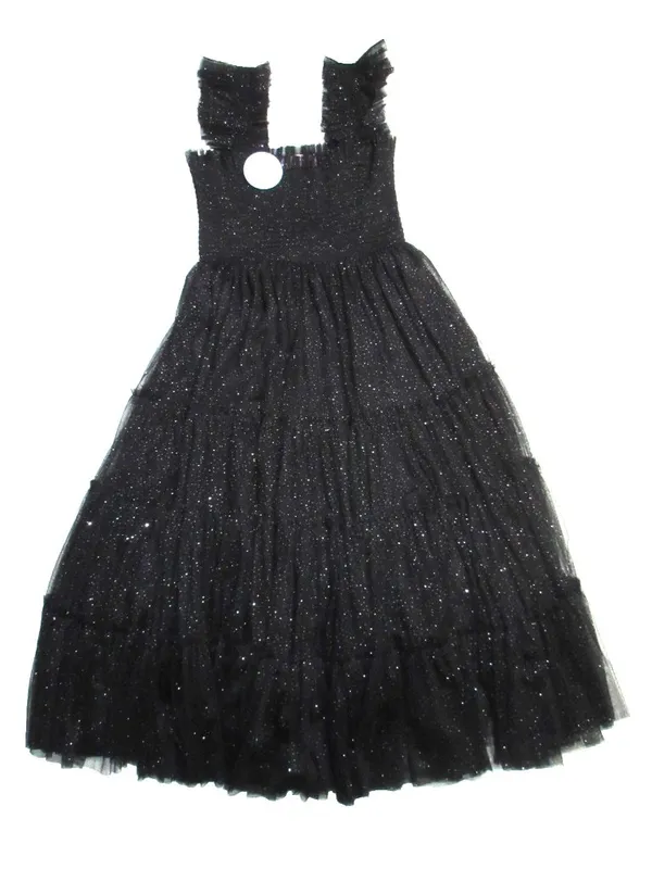 NWT Hill House Collector's Ellie Nap in Black Glitter Tulle Smocked Midi Dress M - Image 8