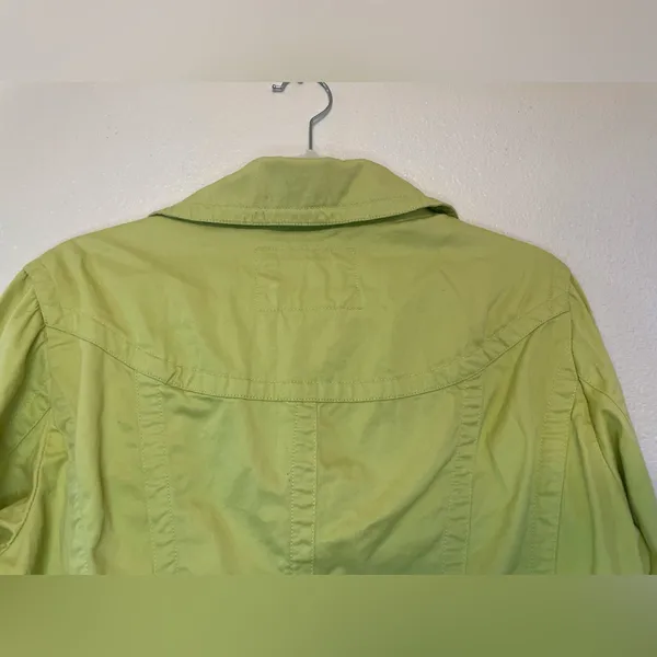 Vintage Tria Y2K Women's Light Green Cotton Jacket Size‎ M - Image 5