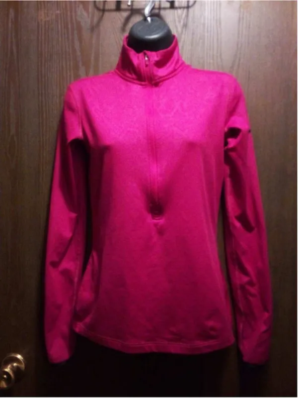 Nike Pro Dri-FIT Women's Red Quarter-Zip Athletic Jacket - Size S - A9 - Image 6