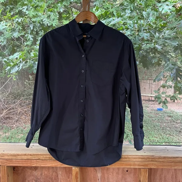 Gap Women's Big Shirt 100% Organic Cotton Black Size S - Image 4