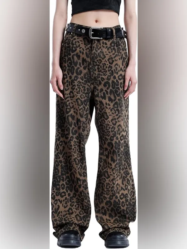 Aelfric Eden Leopard Print High Rise Wide Leg Jeans Size 28 - Image 10