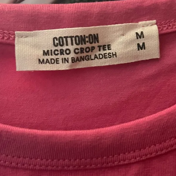 Cotton On Bright Pink Micro Crop Tee - Image 3
