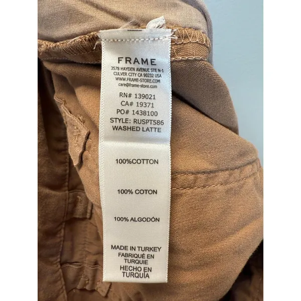 FRAME Cargo Pants Women 31 Washed Latte Straight Leg Utility RUSPT586 - Image 8