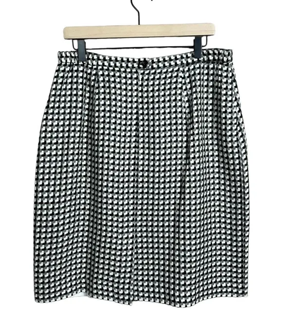 Liz Baker I Vintage 80s Black & White Houndstooth Skirt Suit Set Separates - Image 10