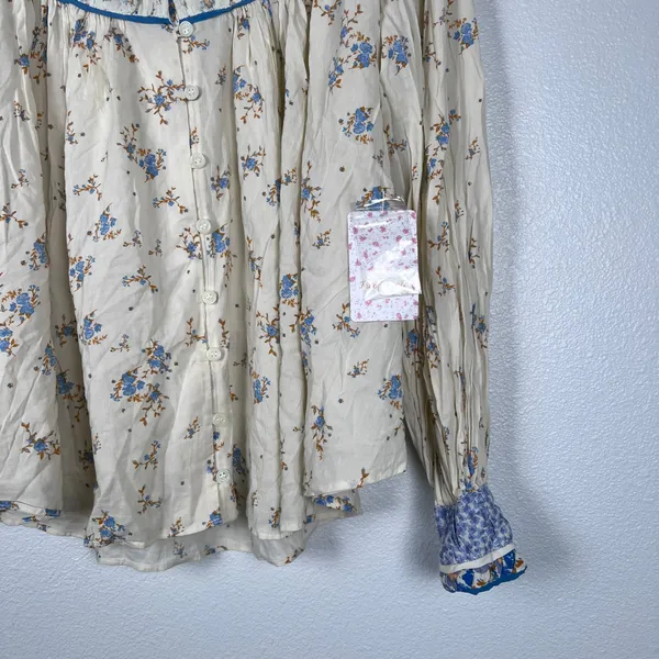 Free People women's Paloma Printed Blouse Sz M NWT - Image 6