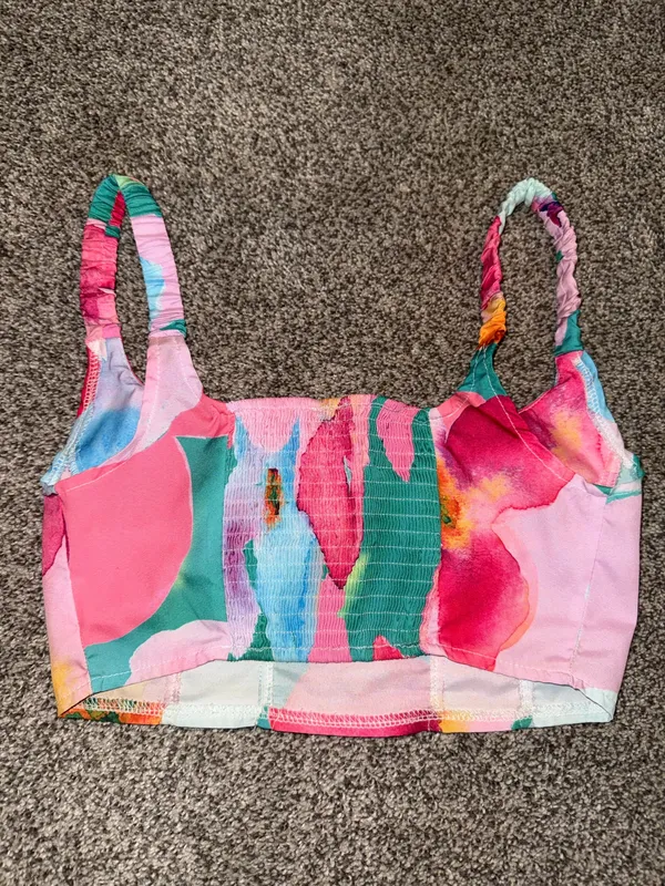Princess Polly Mikayle Floral Watercolor Corset Crop Top - Image 2