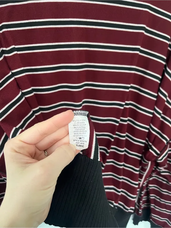 Three Bird Nest Striped Long Sleeve Top- Size XL - Image 7