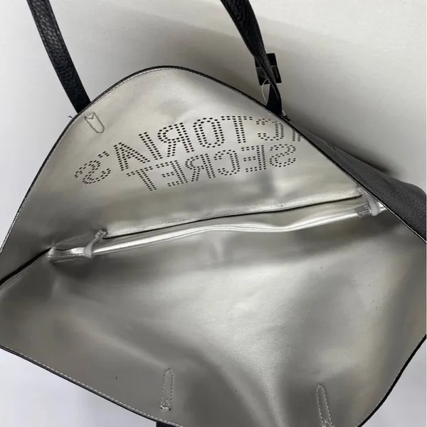 Victoria's Secret Faux Leather Travel Weekender Tote Bag w/ Tassel Black NWT. - Image 2