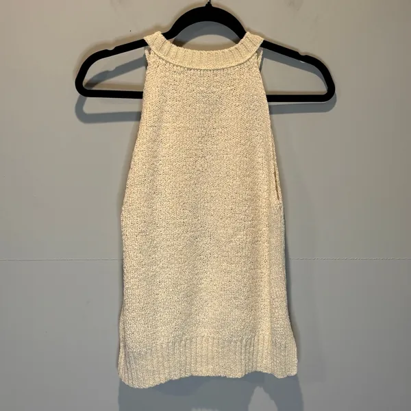 J. Crew High Neck Cream Sweater Tank - size Medium - Image 6