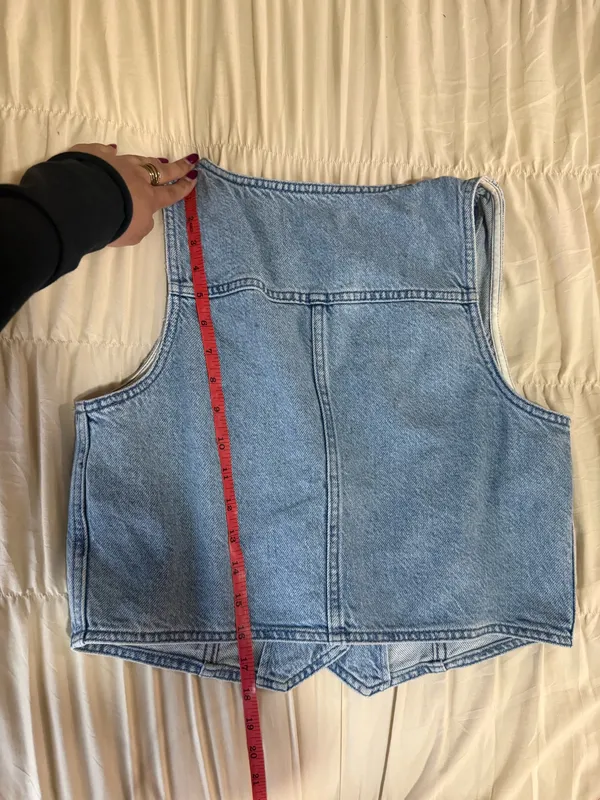 Madewell Katrina Denim Crop Vest Top - Image 7