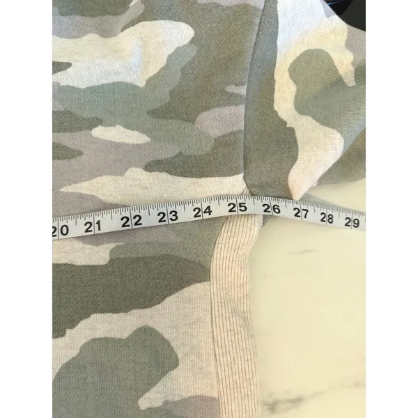 Aerie Womens Oversized‎ Camo Sweatshirt Green Cream Crew Neck 4427-6026-5 L - Image 9